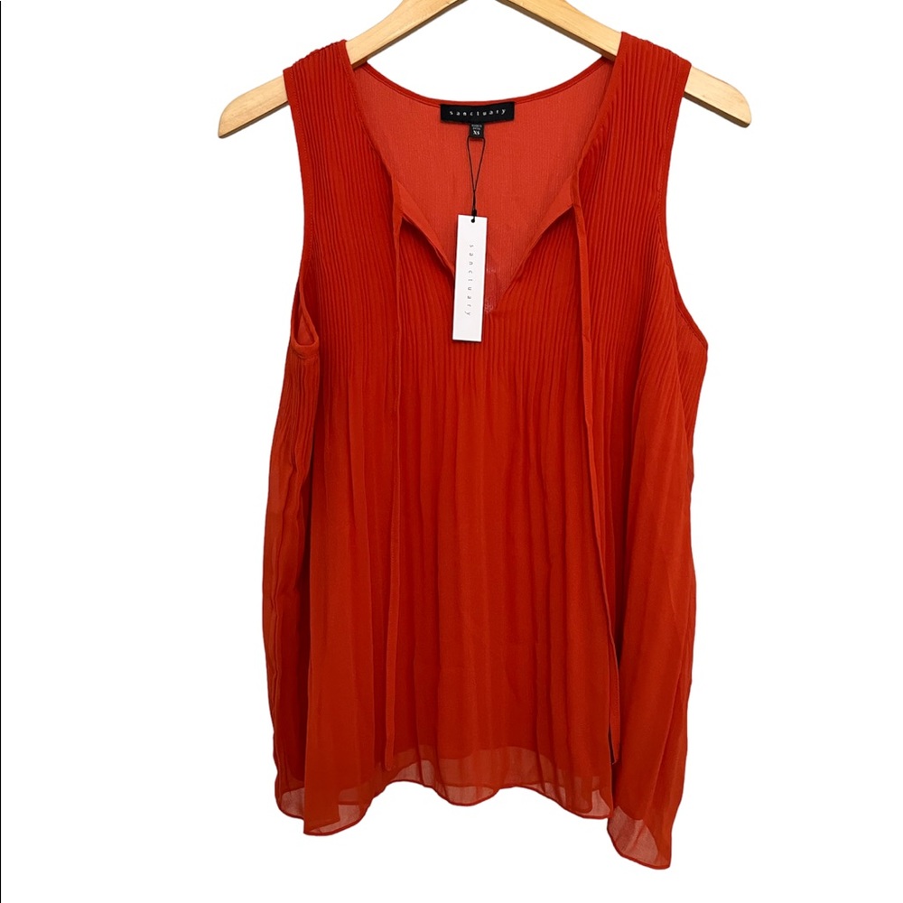 Sanctuary Pleated Broadway Tank Top - Women's Size XS, Orange NEW